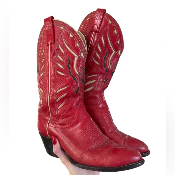 Ralph Lauren Shoes - VTG Ralph Lauren Red Phoenix Bird Cowboy Boots Size 7